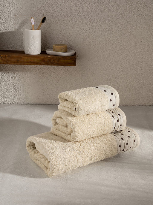 Полотенце для лица 50x90 молочный махровая ткань - Lucky фото 7