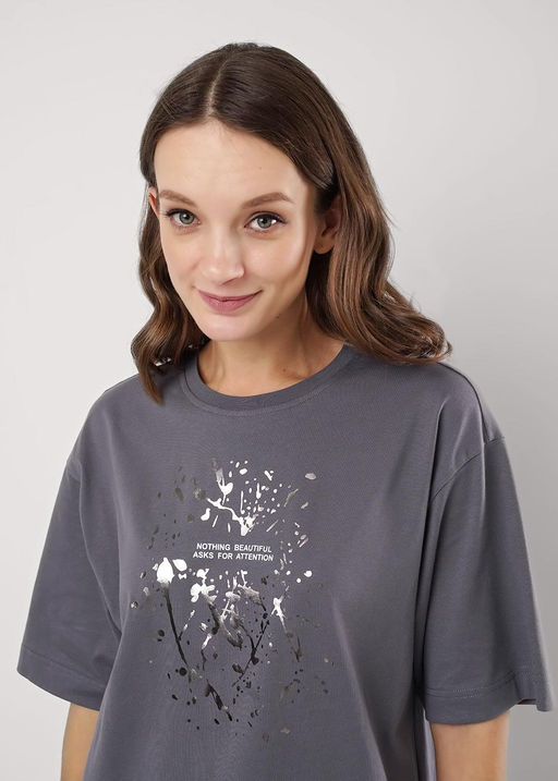 CLE Футболка жен. 256675кк_п т.серый - Clever wear фото 2