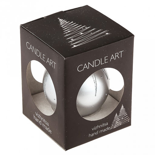 Елочная игрушка шар стеклянная д8см, серебро, ручная художественная роспись, подарочная упаковка (Россия) - Домашняя мода фото 6