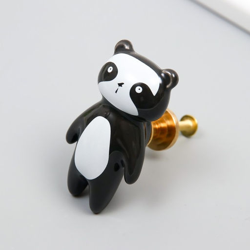 Ручка для шкатулки керамика, металл «Панда», 6.3×3.5 см