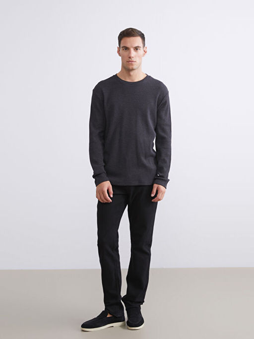 Bisiklet Yaka Uzun Kollu Erkek Ti??rt