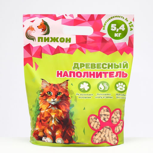 Наполнитель древесный Пижон 15л  фото 7