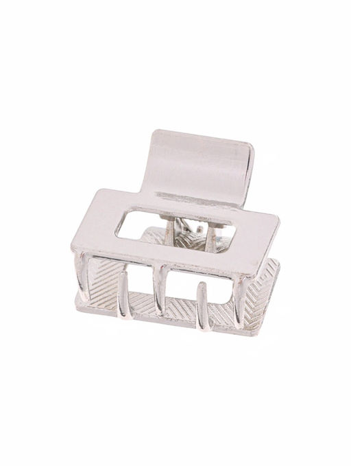 Цена за 6 шт. Крабик для волос «Брианна», прямой, 2.5 см, серебро