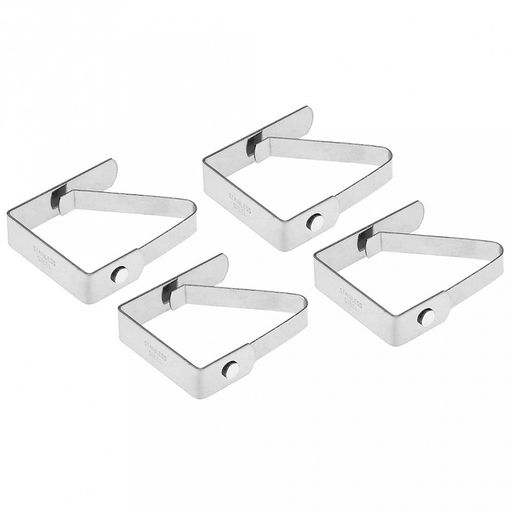 Зажим для скатерти из нержавеющей стали, 4,8х4х0,7см, 4 штуки, в блистере (Китай)