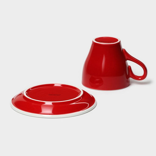 Кофейная пара фарфоровая Magistro Coffee time, 2 предмета: чашка 280 мл, блюдце d=15,5 см, цвет красный  фото 6