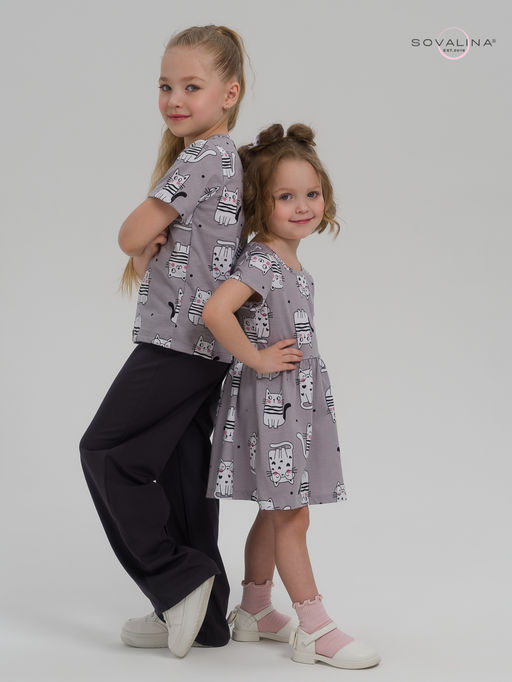 Костюм Лето котейки на сером-фуме - Sovalina фото 7