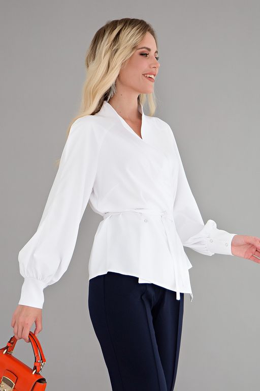 Блуза Идеальная асимметрия (белая) Б1525-11 - Lt collection фото 4