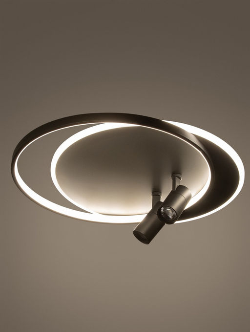 Люстра FL51393, пульт, LED, 3000-6400K, 65 Вт, 56×48×12 см, чёрная