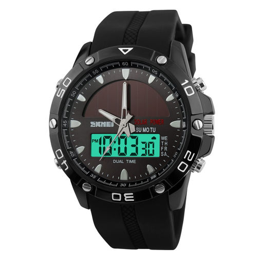 Мужские наручные часы Skmei 1064black Солнечная батарея