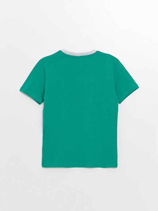 Bisiklet Yaka Bask?l? K?sa Kollu Erkek ?ocuk Ti??rt - Waikiki фото 2