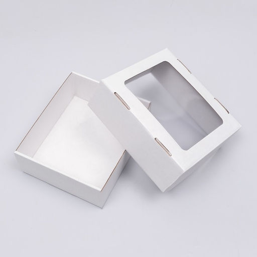 Цена за 5 шт. Коробка сборная, крышка-дно белая с окном 21х18х8 см - Simaland фото 4