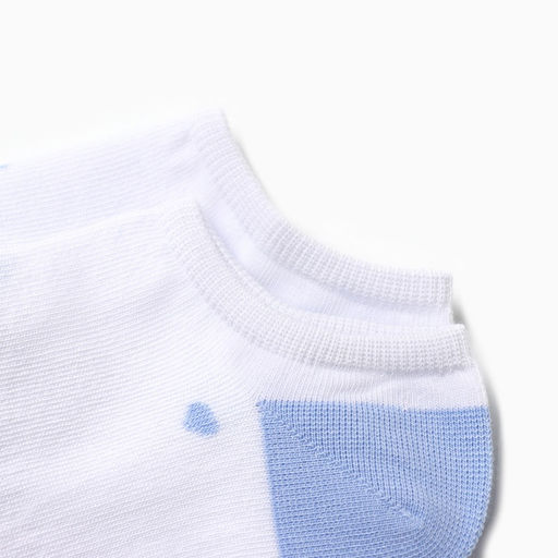 Цена за 2 шт. Носки женские укороченные "Котик", цвет белый/голубой, р-р 23-25