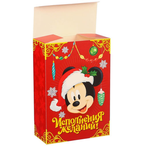Цена за 2 шт. Коробка новогодняя подарочная «Исполнения желаний», 16×23×7.5 см, Микки Маус и друзья