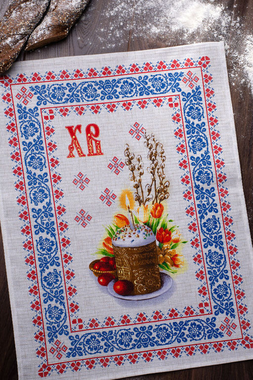 10 шт Полотенце Рогожка-Купон Пасха