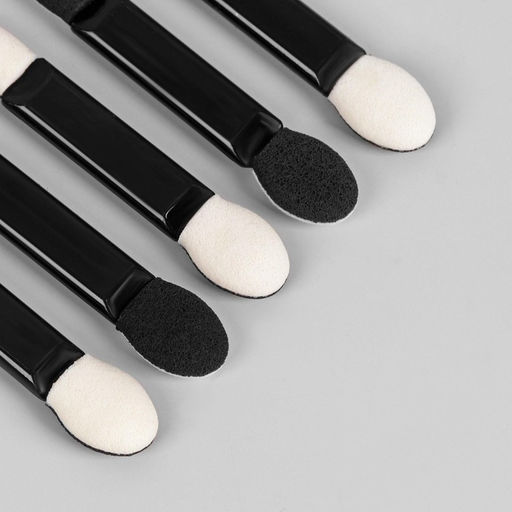 Набор аппликаторов для теней, двухсторонние, 5 см, 5 шт., чёрный