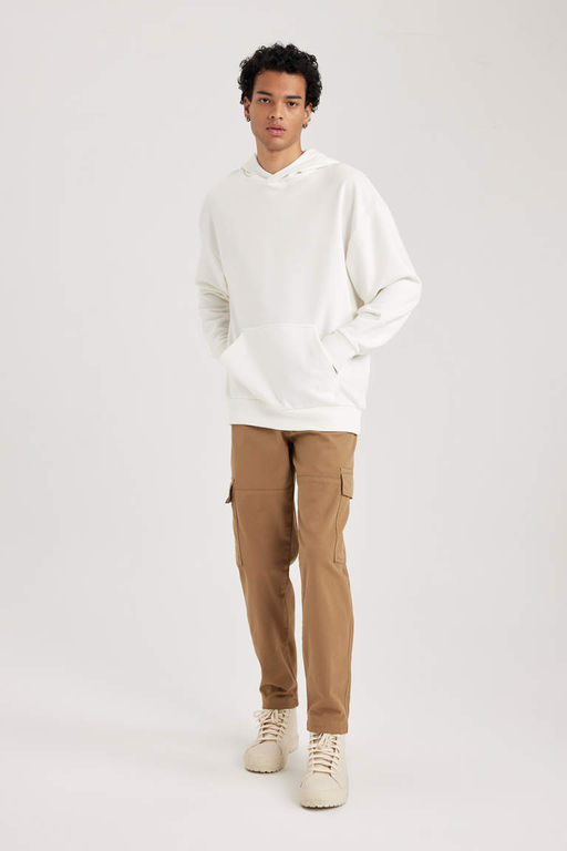 Прямые габардиновые брюки с карманами-карго и карманами Relax Fit - Defacto фото 4