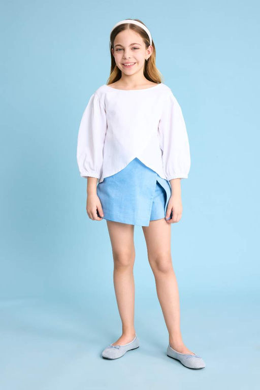 Блузка с коротким рукавом для девочки - Defacto фото 2