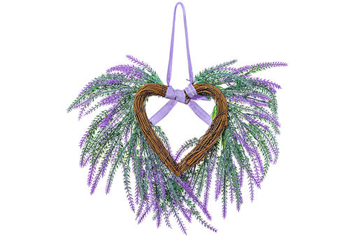 Венок - сердце 38*36*8 см "Лавандовое поле"