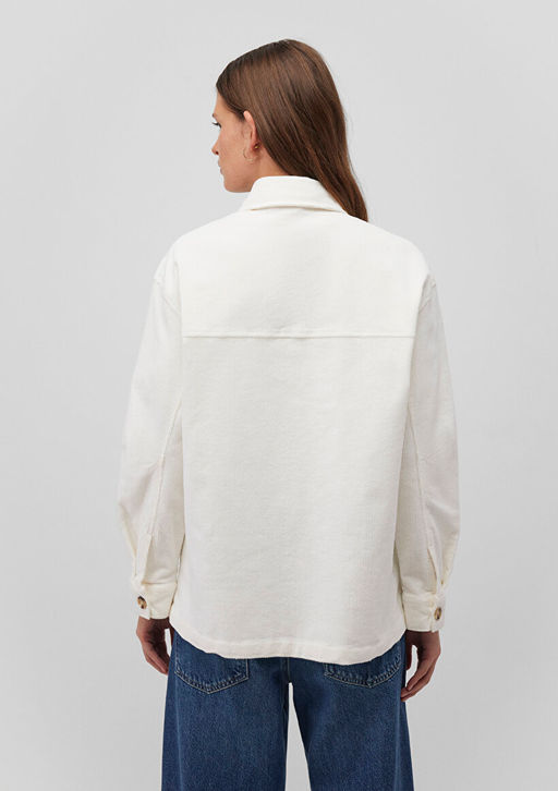 Beyaz Kadife Gomlek - Mavi фото 5