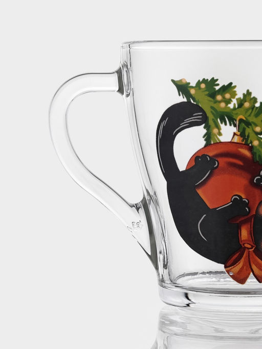 Цена за 20 шт. Кружка Грация. Озорные котики, 250 мл, стекло, рисунок МИКС