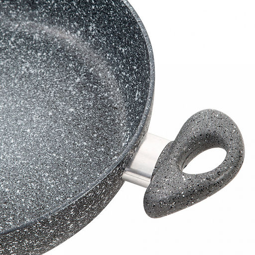 Жаровня с антипригарным покрытием д28см Stone Pan, h6,7см, s0,3см, ручки из термостойкого пластика, усиленное минералами покрытие (Россия) - Домашняя мода фото 4