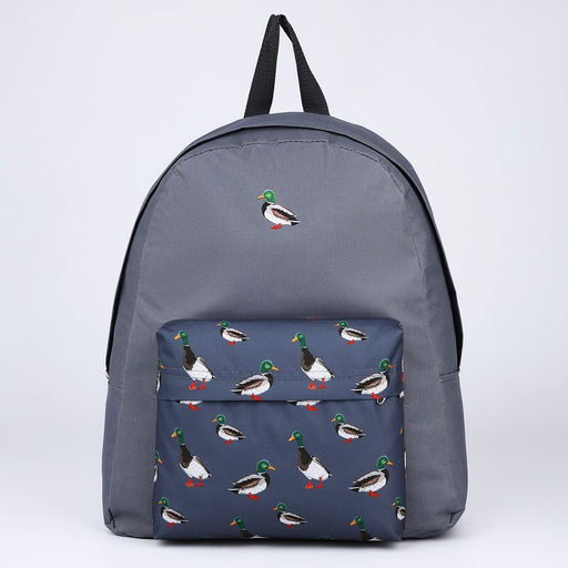 Рюкзак текстильный Утки, с карманом, цвет серый - Nazamok фото 2
