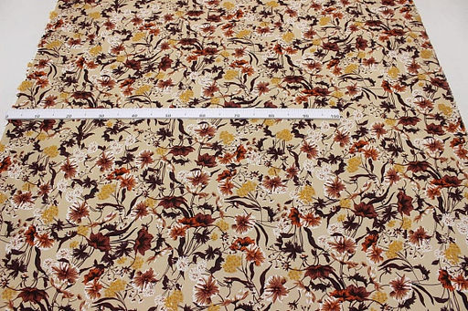 Креп-вискоза с эфф.жатости Музыка цветов цв.песочный, ш.1.4м, вискоза-100%, 120гр/м.кв - Купава фото 8