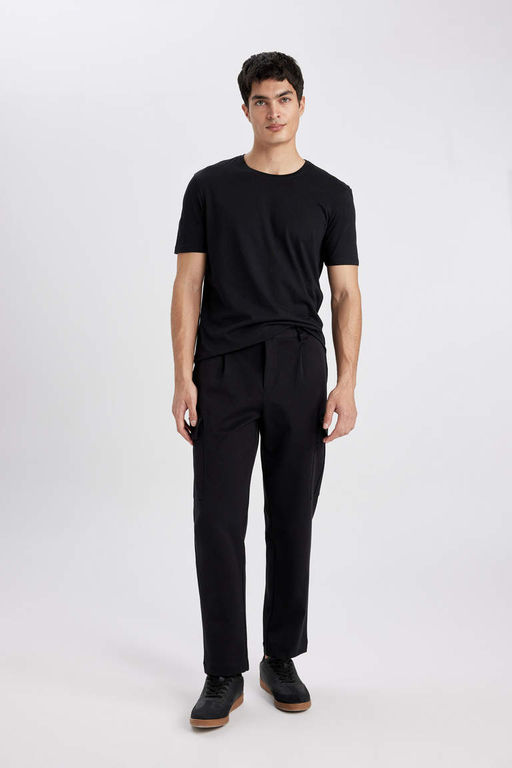 Regular Fit Bisiklet Yaka K?sa Kollu Basic Duz Tisort - Defacto фото 4