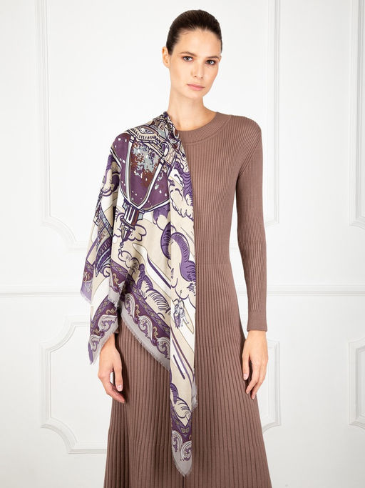 Платок жен. шелк+шерсть+мод 120х120 E16-7273-09 - Eleganzza фото 4