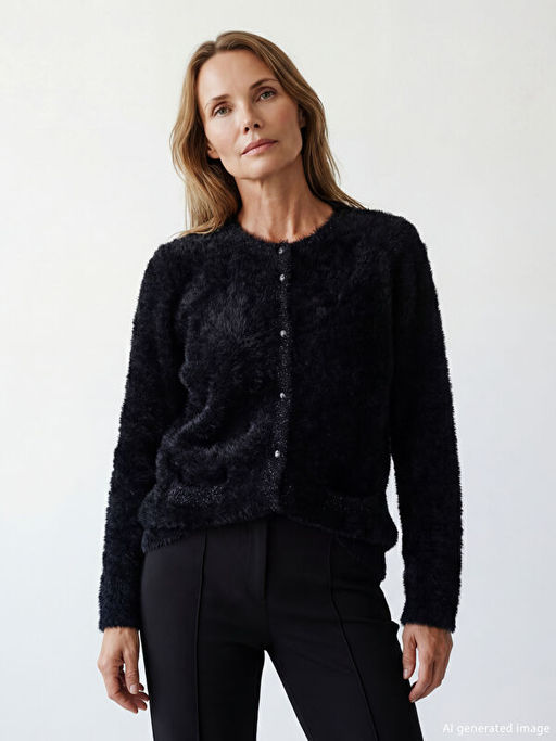 Bisiklet Yaka Sim Detayl? Kad?n Triko H?rka