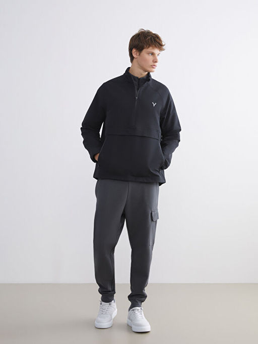 Fermuarl? Dik Yaka Erkek Sweatshirt