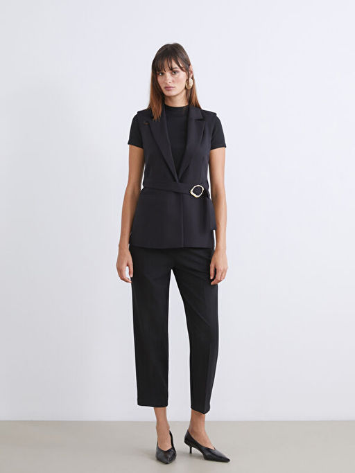 Ceket Yaka Kad?n Klasik Yelek