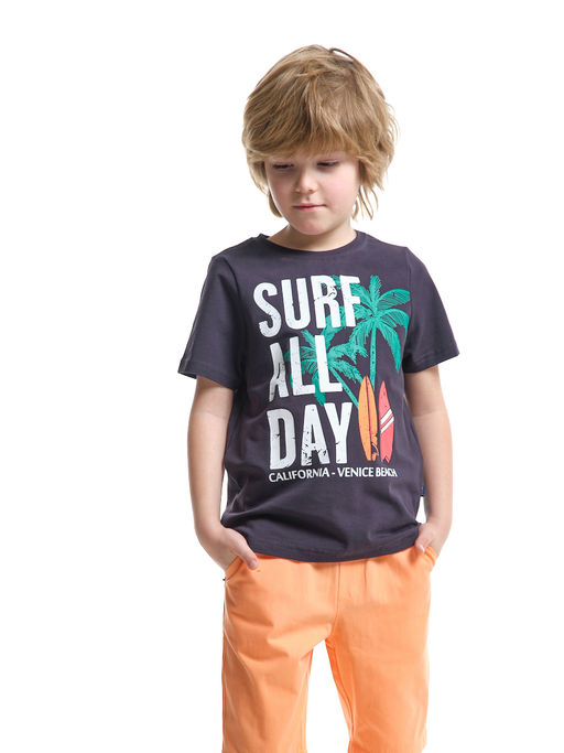 Футболка с принтом для подростка UD 7624 антрацит - Mini maxi фото 4
