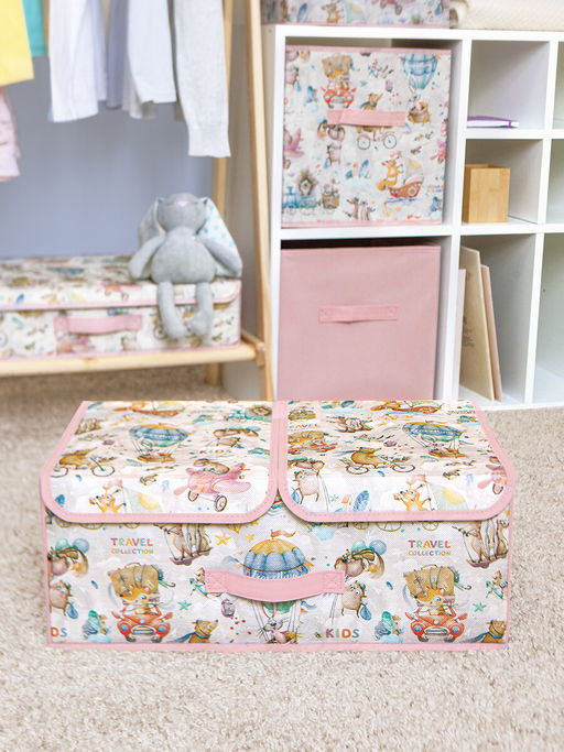 VAL KTRP-BOX-LF Короб стелл. с крышкой и 2-мя перегородками, плоск., 50*32*12 см, роз., ПУТЕШАСТИКИ, шт - Valiant фото 10