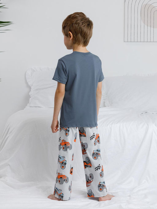 К 1599/винтажный синий,машины пижама для мал