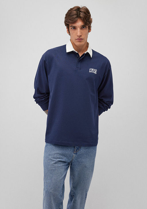 Mavi Logo Bask?l? Lacivert Polo Sweatshirt  фото 3