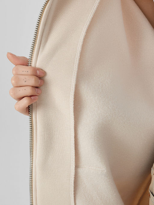 Толстовка женская бежевая на молнии с надписью Whatever - Mark formelle фото 7