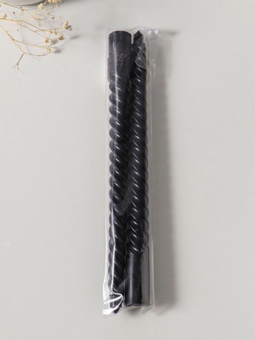 Цена за 2 шт. Свеча витая 25 см (набор 2 шт) 57 гр, 5 ч, цв. чёрный