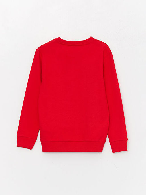 Bisiklet Yaka Bask?l? Uzun Kollu Erkek ?ocuk Sweatshirt - Waikiki фото 2