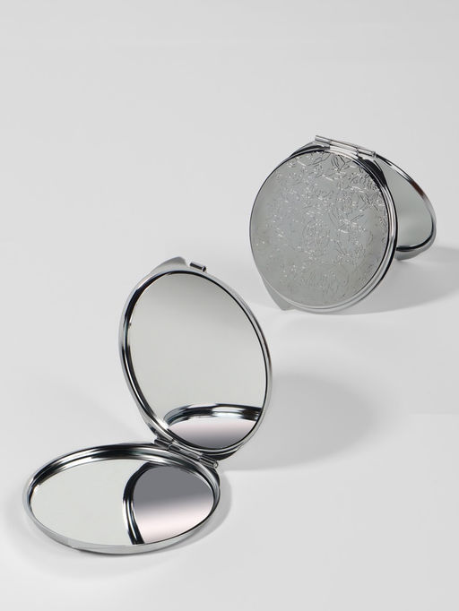 Зеркало складное, d=6 см, серебристое МИКС