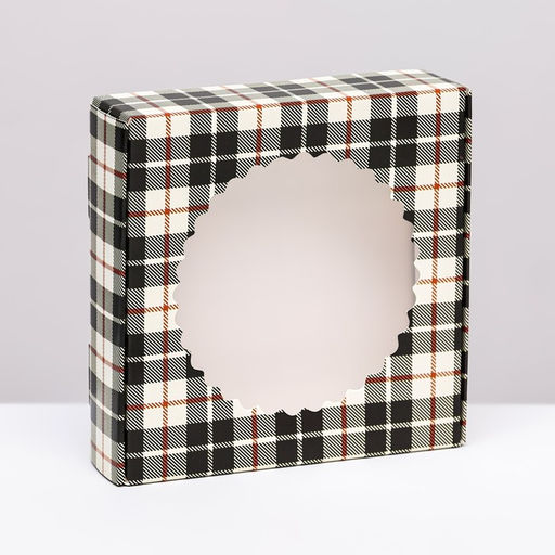 Цена за 2 шт. Коробка сборная с окном, «Мужской», 11.5×11.5×3 см