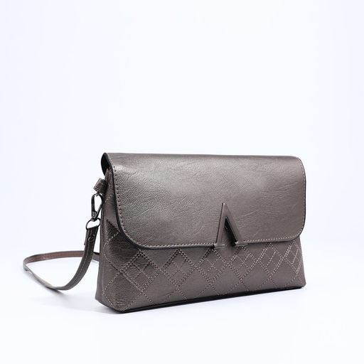 Сумка женская кросс-боди на магните, 24×6×14 см, однотонная, бронзовая