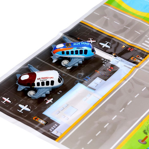 Машинки металлические Безумные гонки, набор 50 шт., металлические, инерция, игровой коврик, в детском ящике на колёсах с крышкой - АвтоГрад фото 5