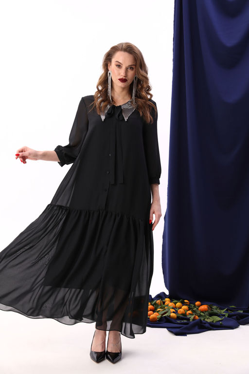 Платье NIKVA н800-3-Р черный+серебро  фото 7