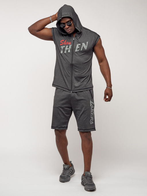 Спортивный костюм летний мужской темно-серого цвета 2264TC - FUYOUKAI фото 2