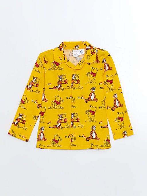 Polo Yaka Winnie the Pooh Bask?l? Erkek ?ocuk Pijama Tak?m? - Waikiki фото 2