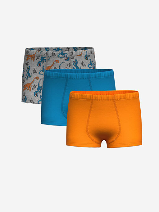 Bask?l? Erkek ?ocuk Boxer 3l?