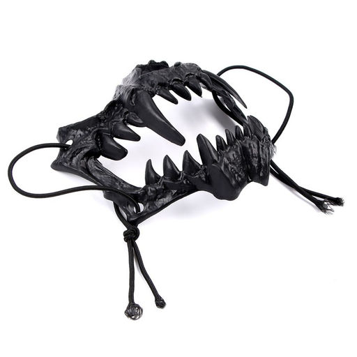 Карнавальный набор: бандана в полоску, маска челюсти чёерная, термонаклейка - Страна карнавалия фото 7