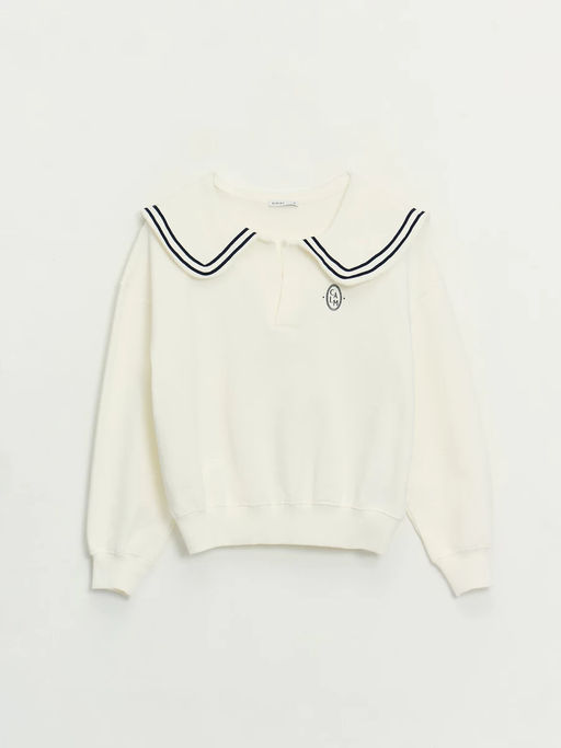 Толстовка из хлопка с отложным воротником / Zarina  фото 9