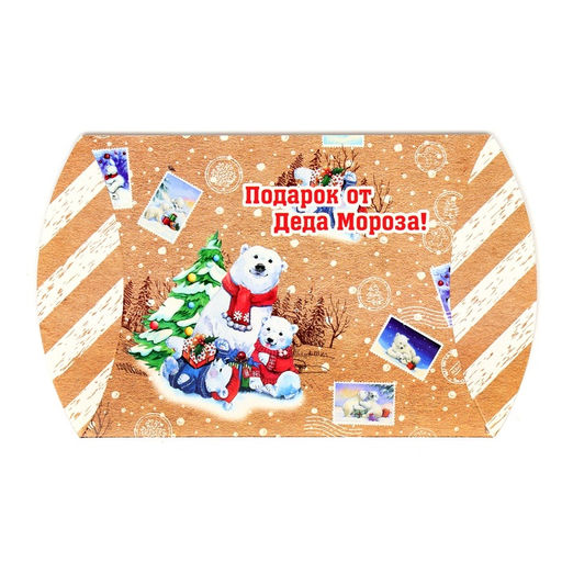 Цена за 10 шт. Коробка подарочная новогодняя складная Полярные мишки, 19?14?4 см - UPAK LAND фото 3